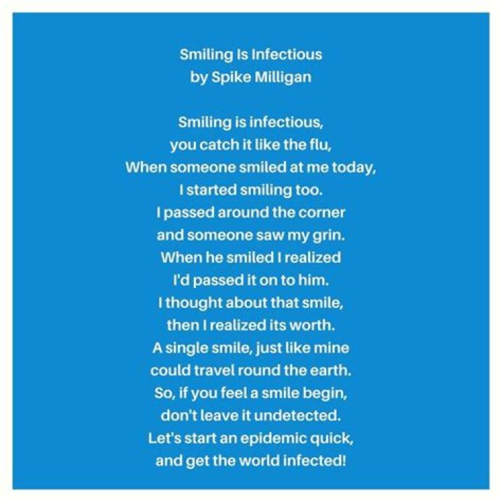 Did spike milligan wrote smiling is infectious?